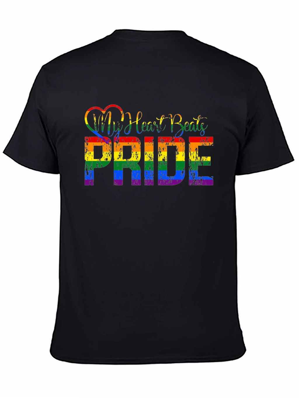 Pride Rainbow Heartbeat Graphic Tee