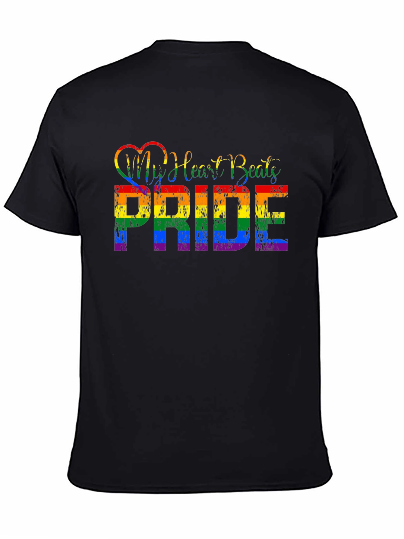 Pride Rainbow Heartbeat Graphic Tee