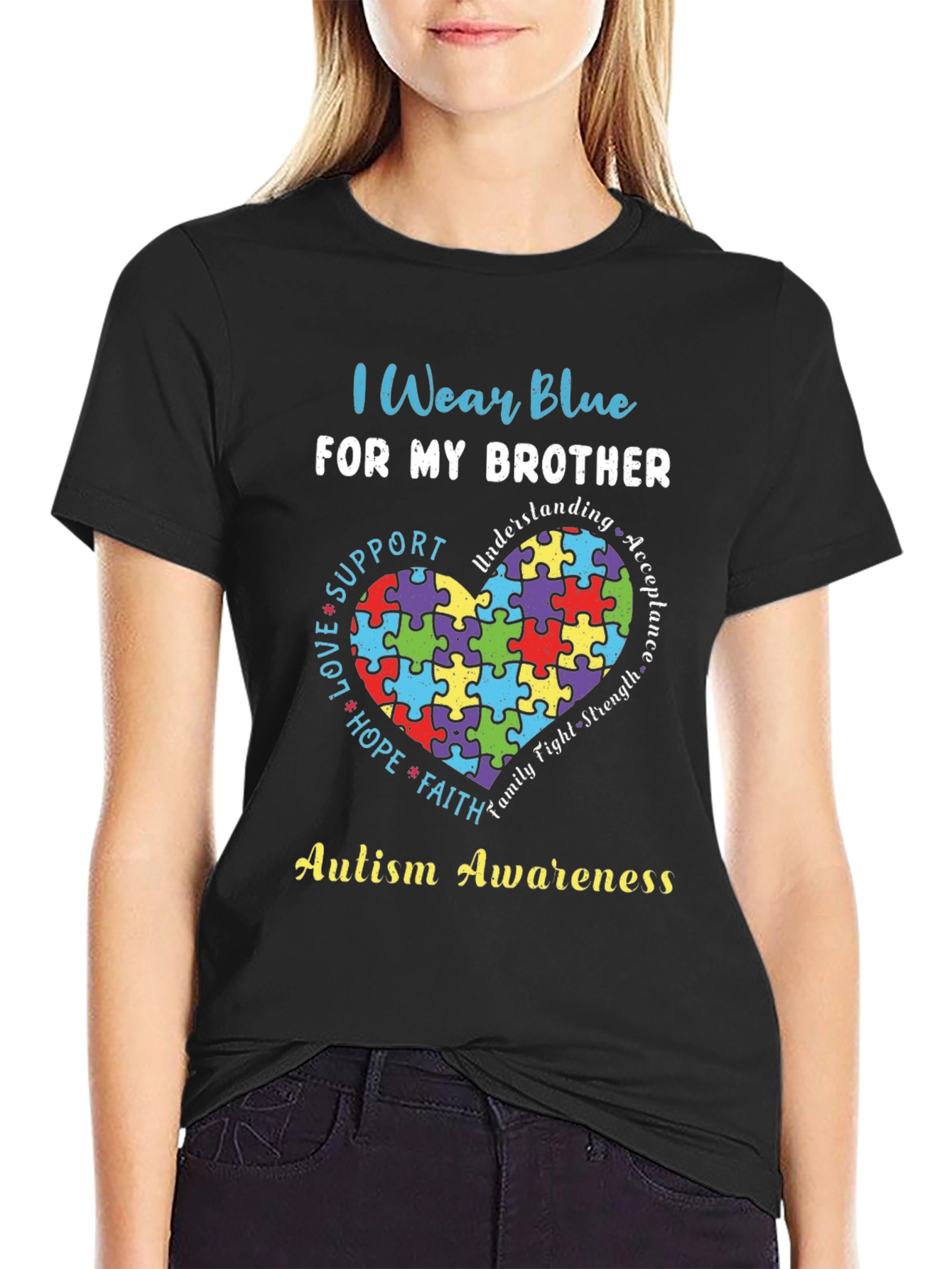 Autism Awareness I Wear Blue For My Brother T-Shirt