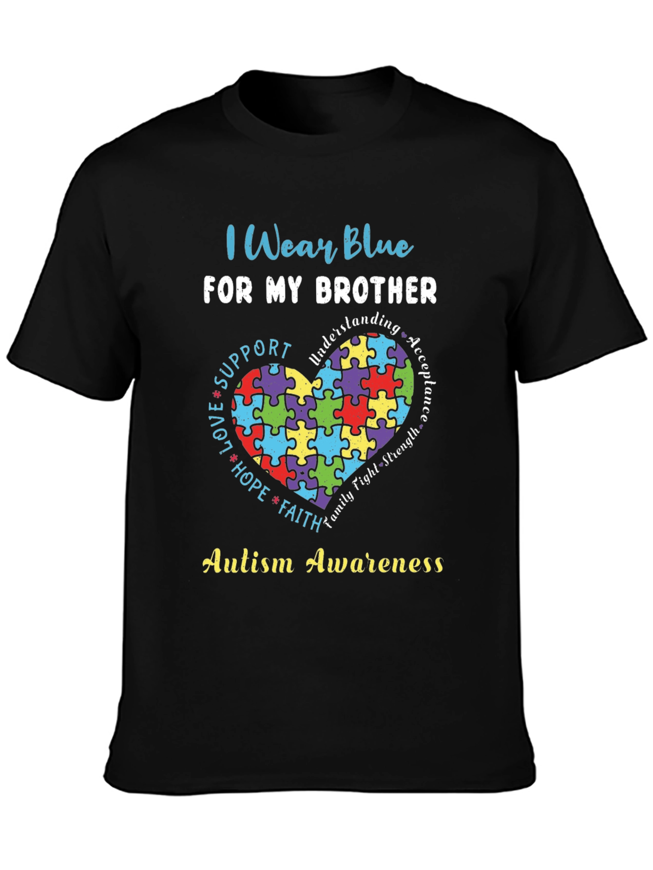 Autism Awareness I Wear Blue For My Brother T-Shirt