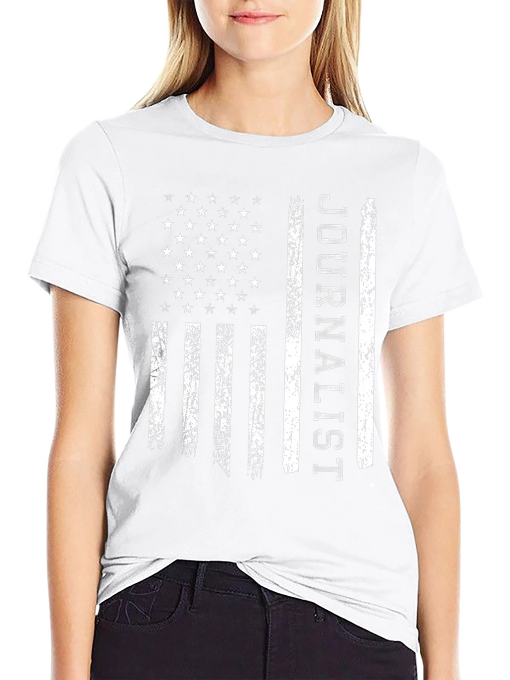 Journalist American Flag Graphic T-Shirt