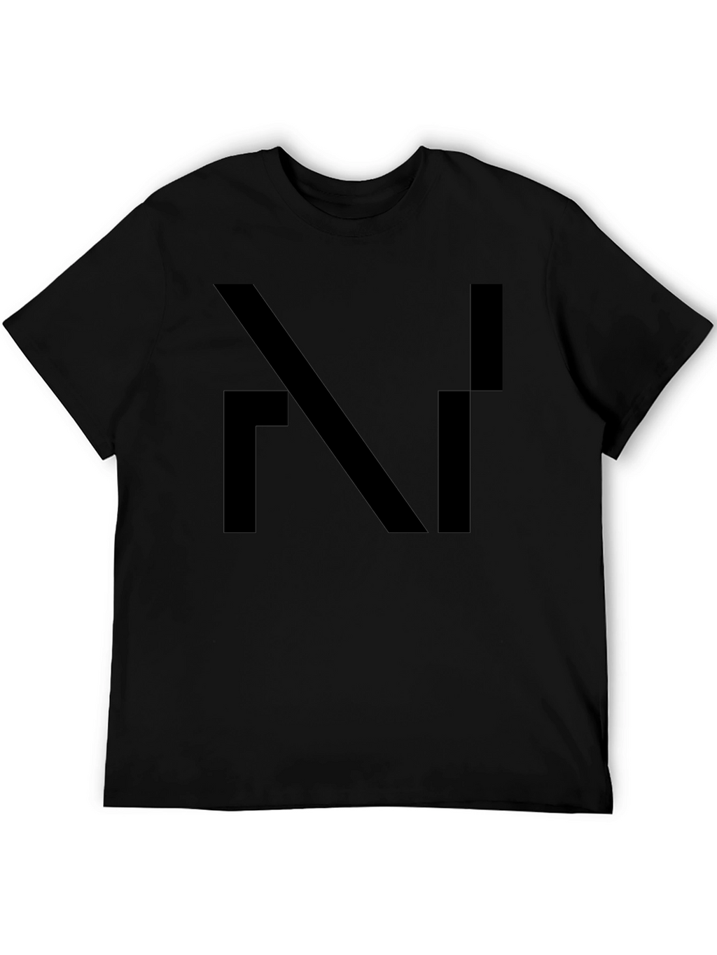 Modern Abstract Design Black T-Shirt for Men