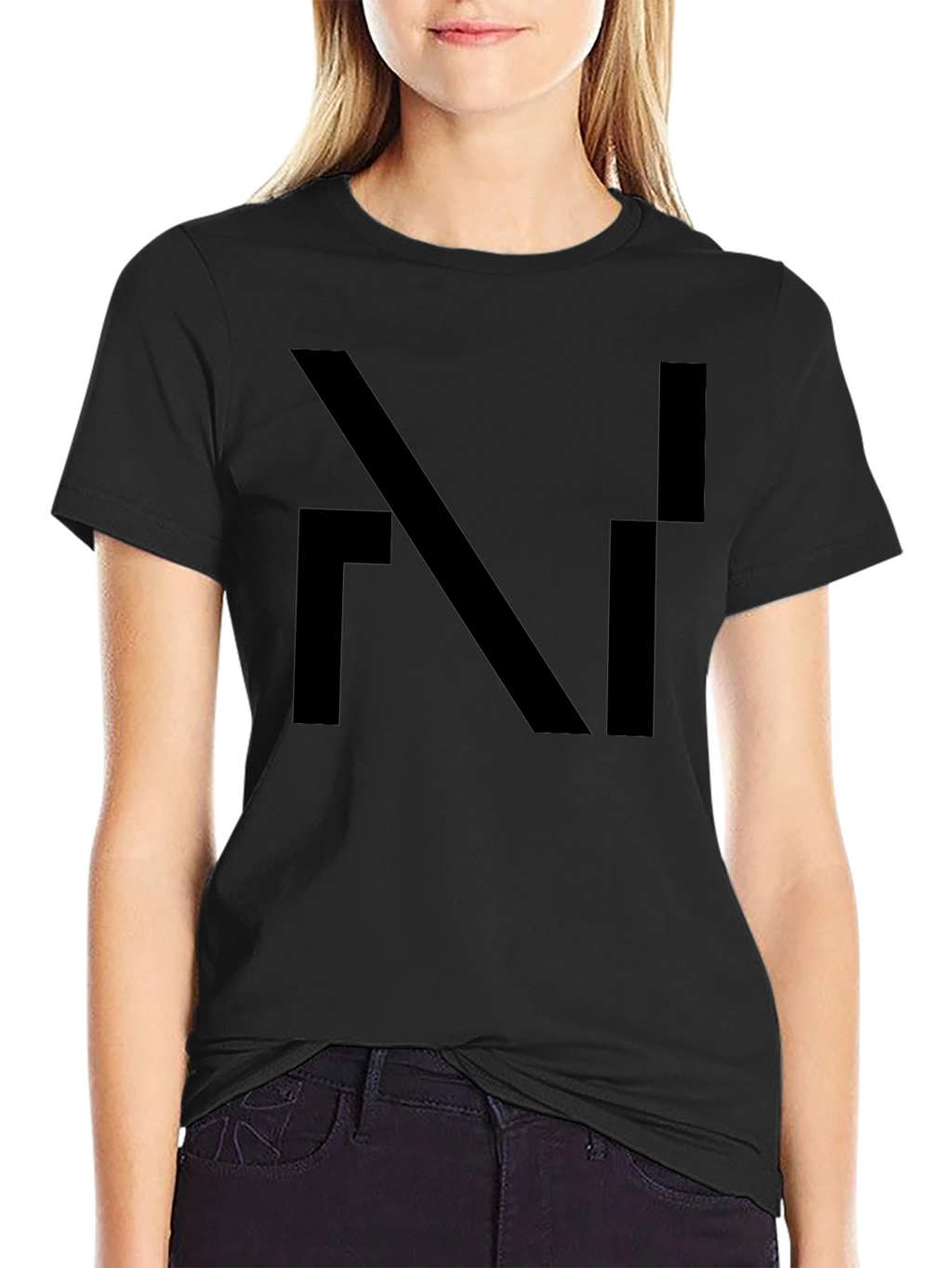 Modern Abstract Design Black T-Shirt for Men
