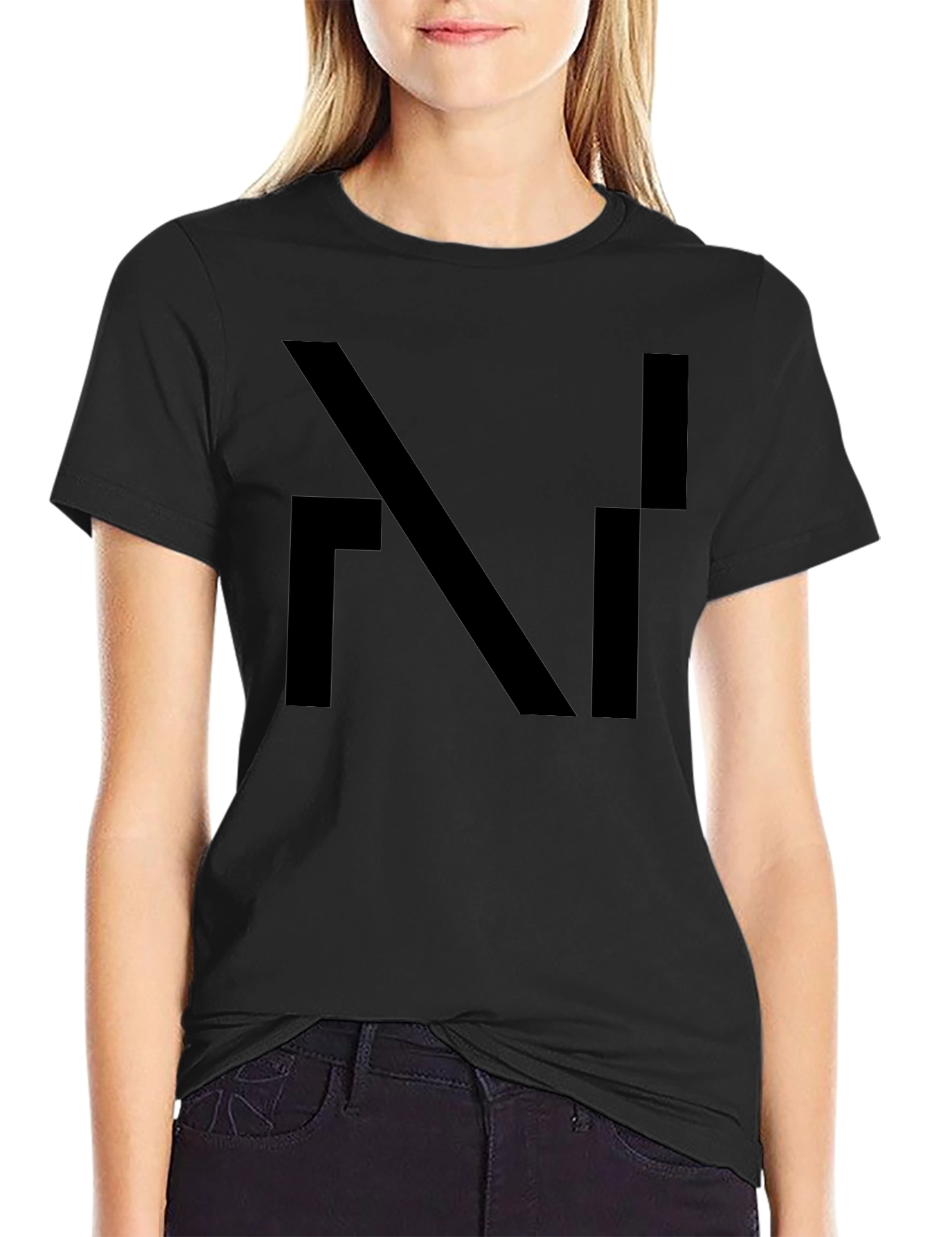 Modern Abstract Design Black T-Shirt for Men