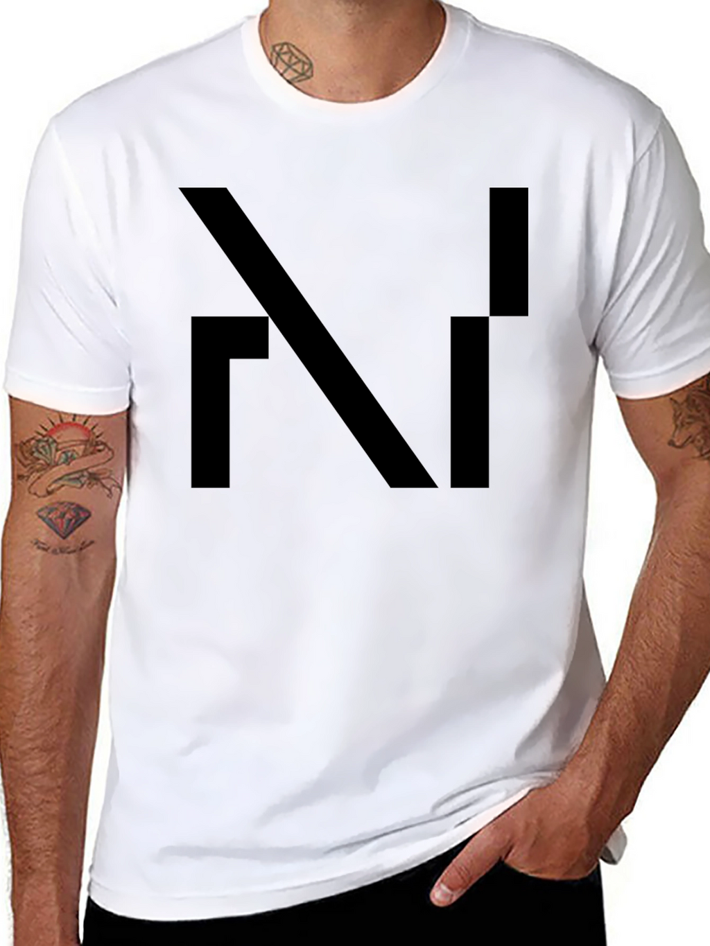 Modern Abstract Design Black T-Shirt for Men