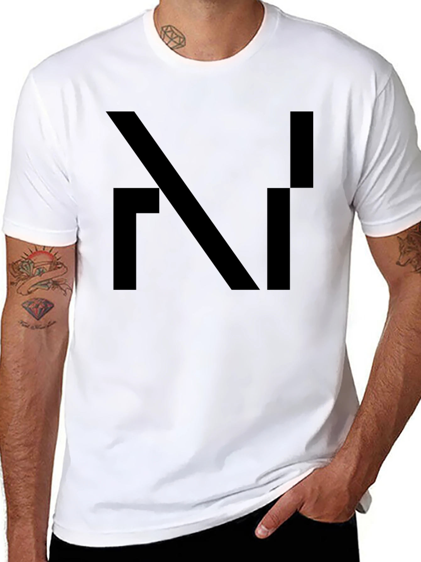 Modern Abstract Design Black T-Shirt for Men