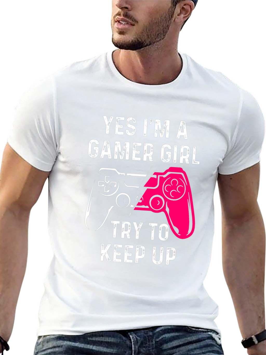 Gamer Girl Graphic Tee - Black Cotton T-Shirt