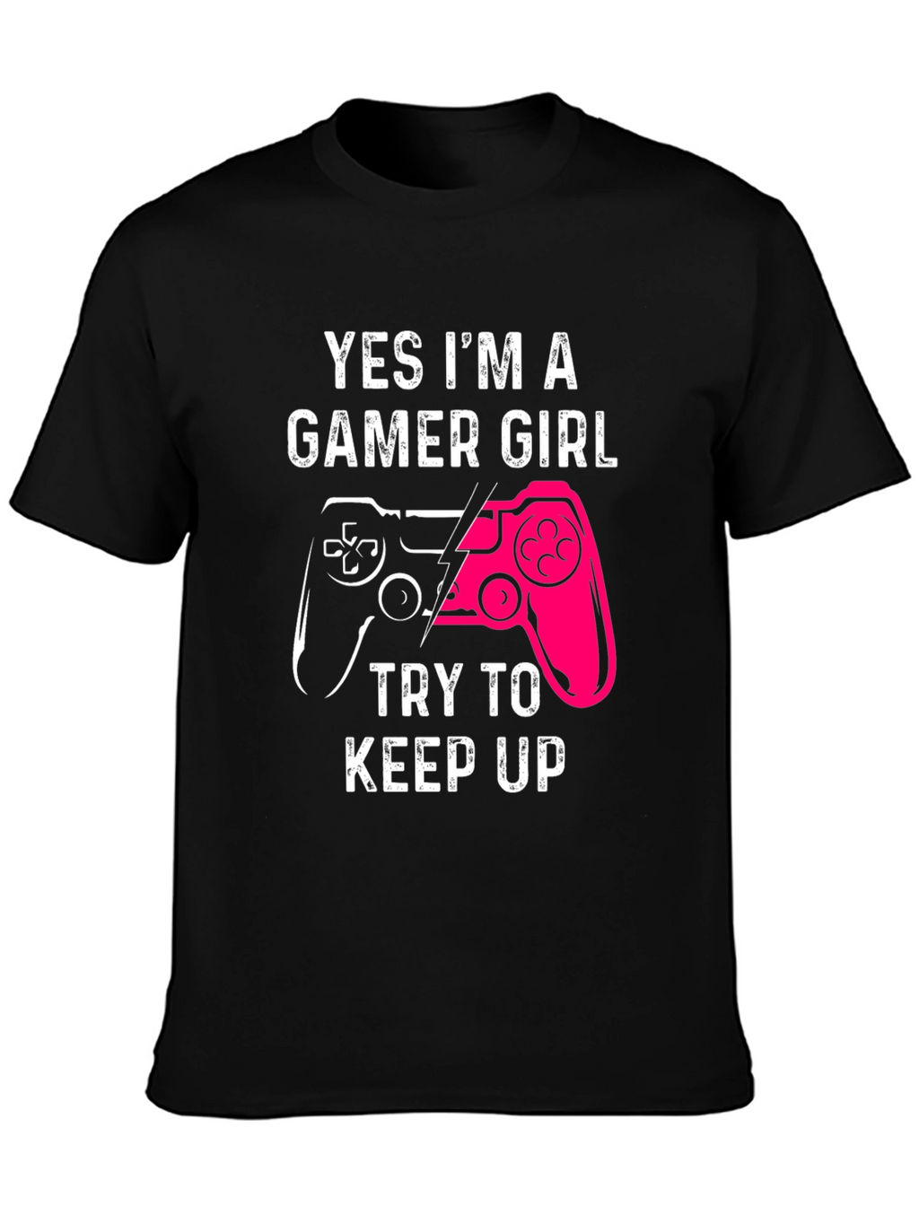 Gamer Girl Graphic Tee - Black Cotton T-Shirt