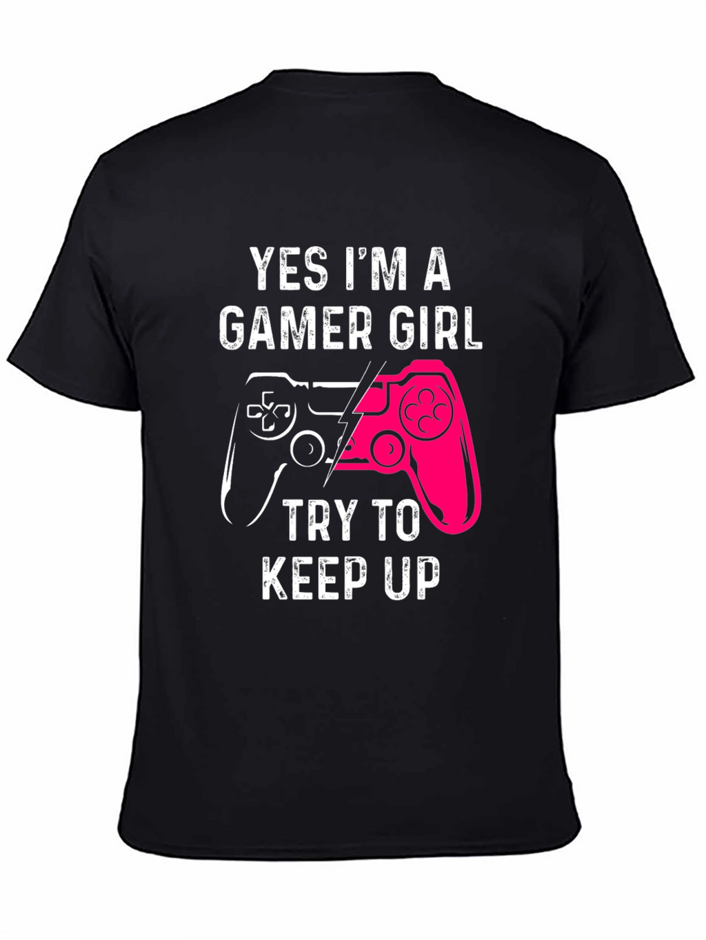Gamer Girl Graphic Tee - Black Cotton T-Shirt