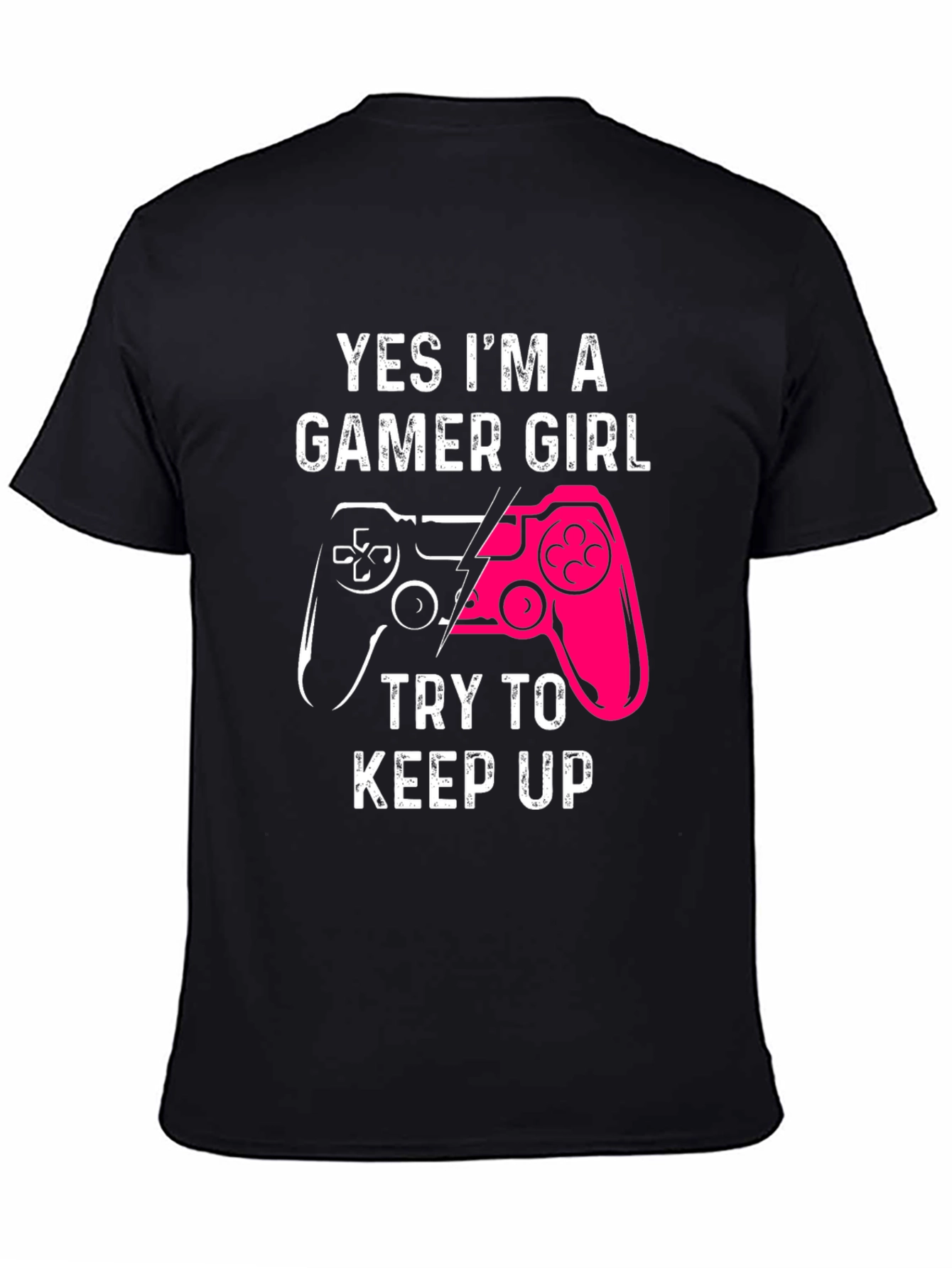 Gamer Girl Graphic Tee - Black Cotton T-Shirt