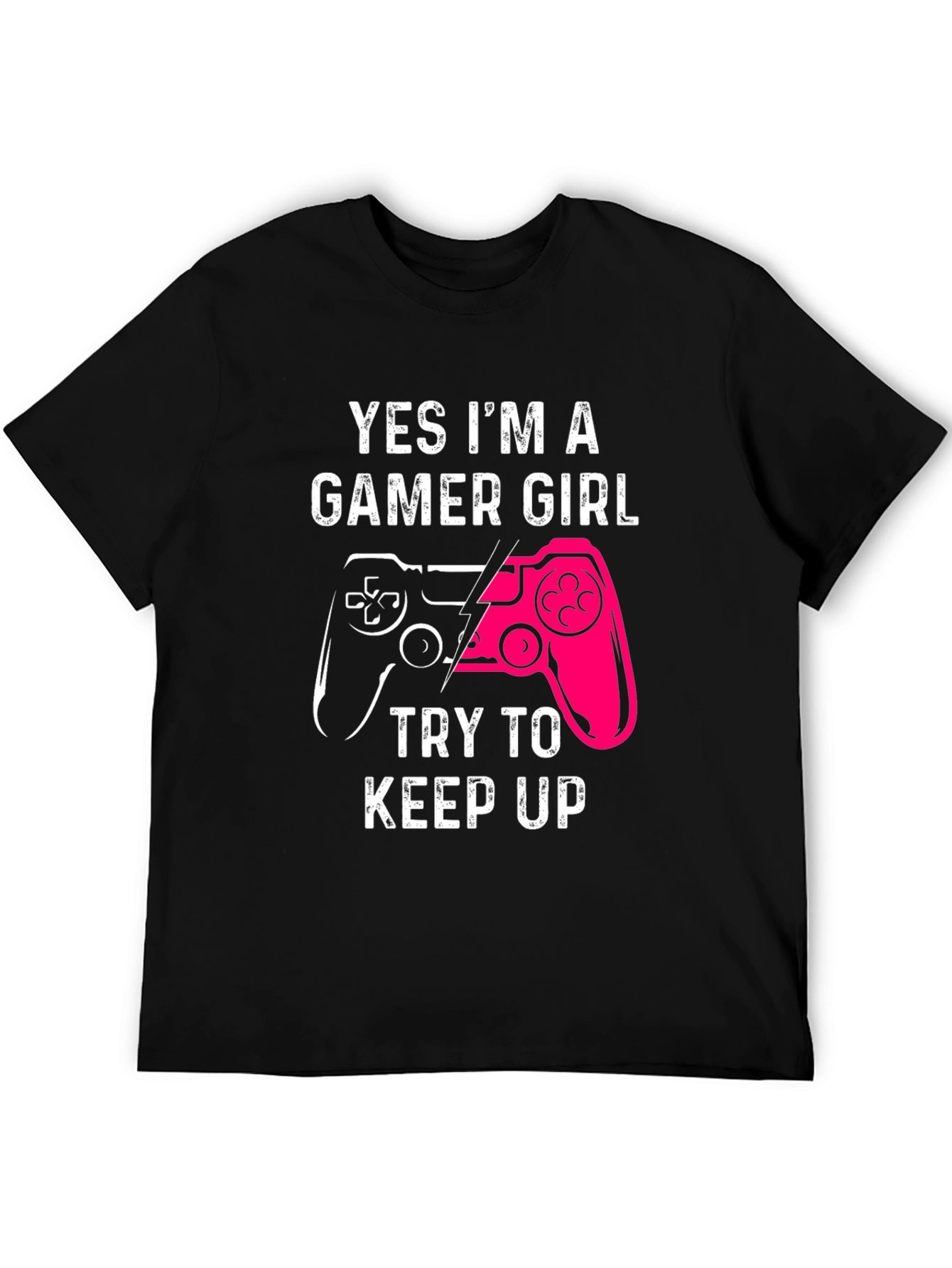 Gamer Girl Graphic Tee - Black Cotton T-Shirt