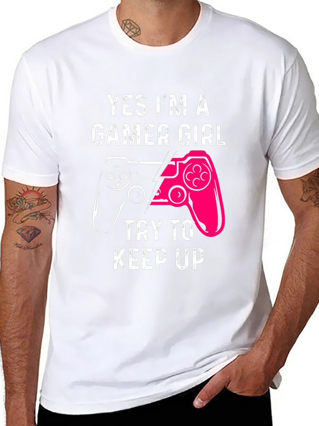 Gamer Girl Graphic Tee - Black Cotton T-Shirt