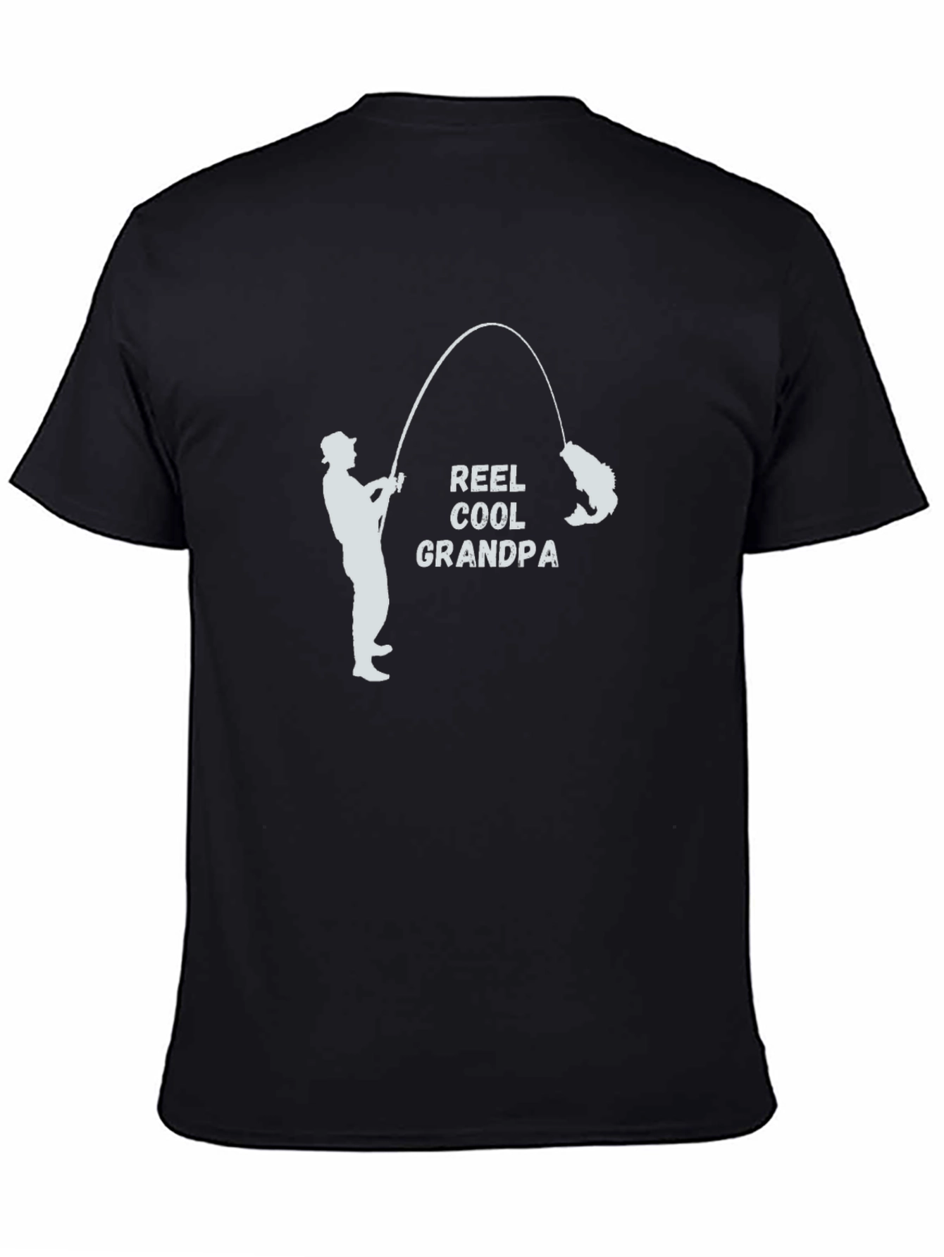 Reel Cool Grandpa Black T-Shirt Fishing Fisherman