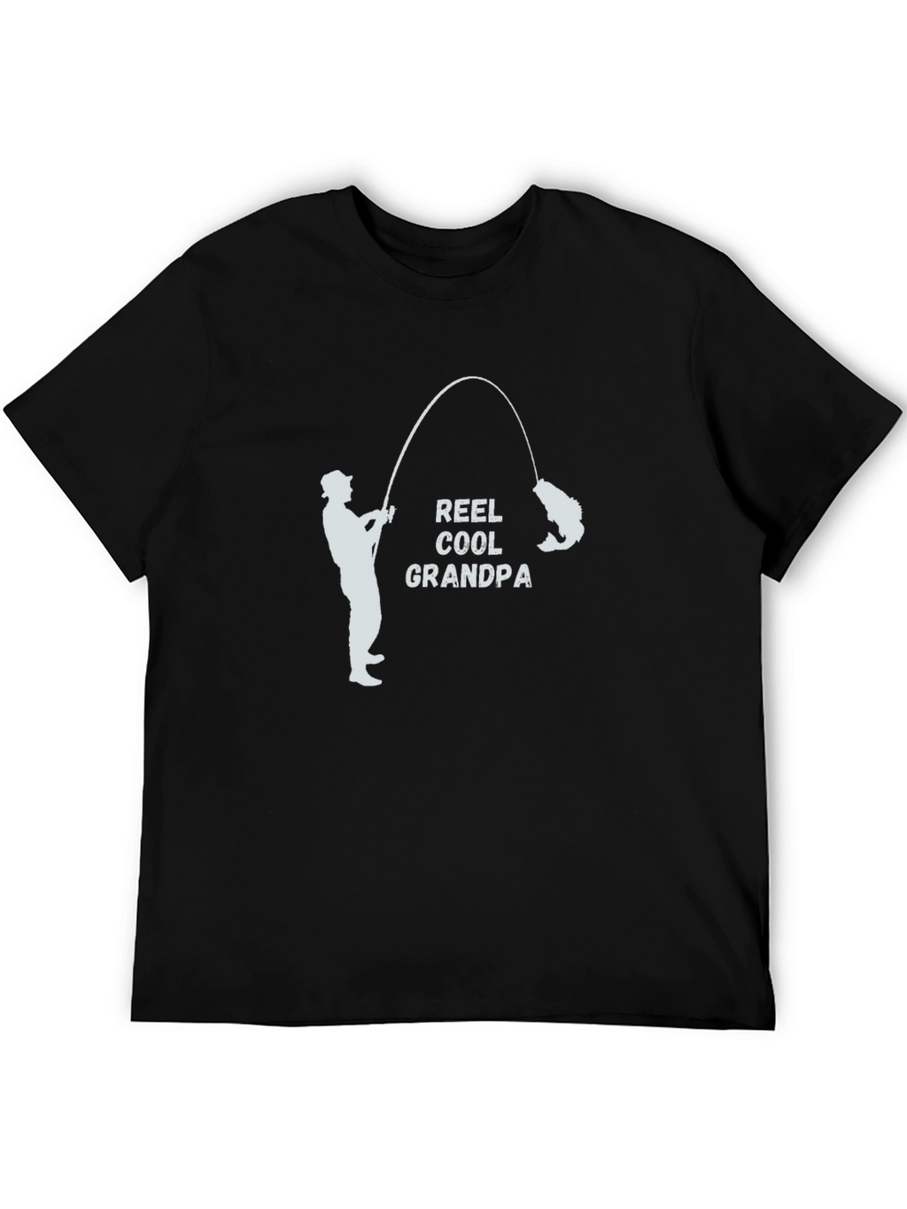 Reel Cool Grandpa Black T-Shirt Fishing Fisherman