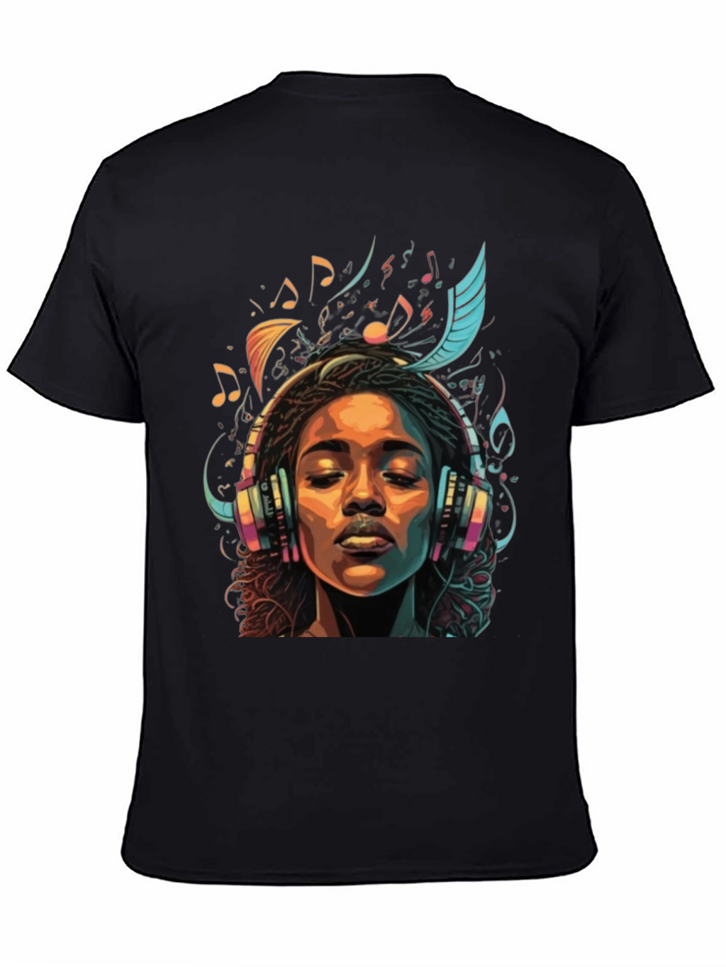 Music Lover Graphic Tee - Black Cotton Comfort