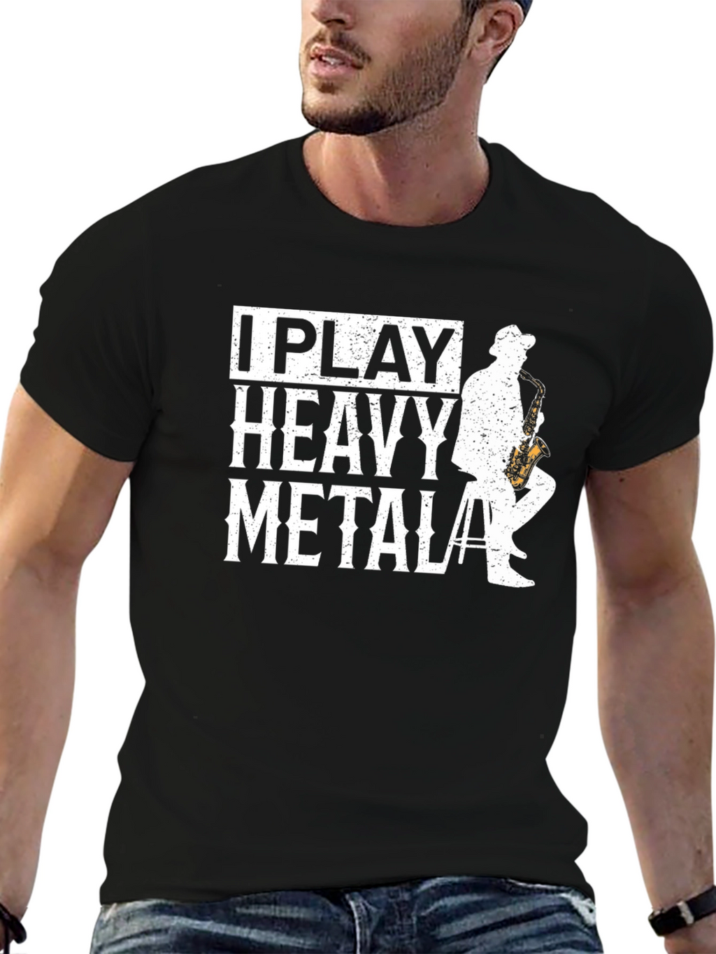 I Play Heavy Metal Saxophone T-Shirt - Musician Gift