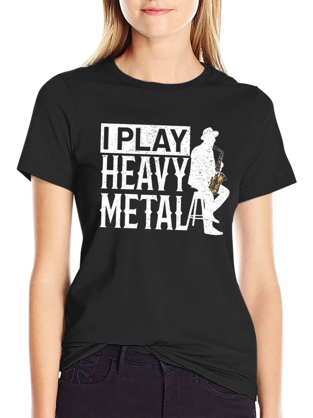 I Play Heavy Metal Saxophone T-Shirt - Musician Gift