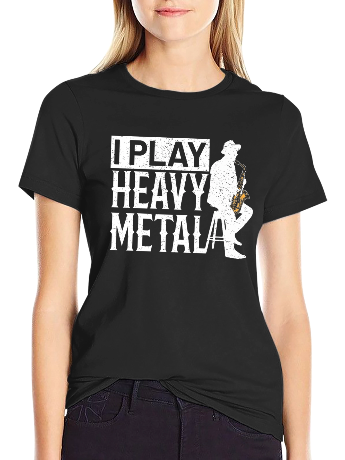 I Play Heavy Metal Saxophone T-Shirt - Musician Gift
