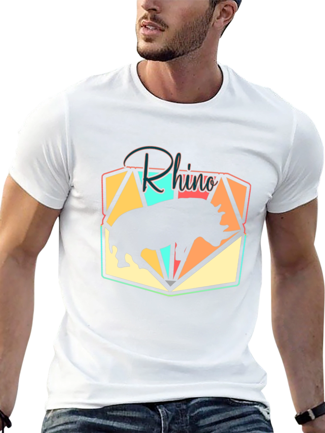 Rhino Graphic Tee - Stylish Animal Print T-Shirt
