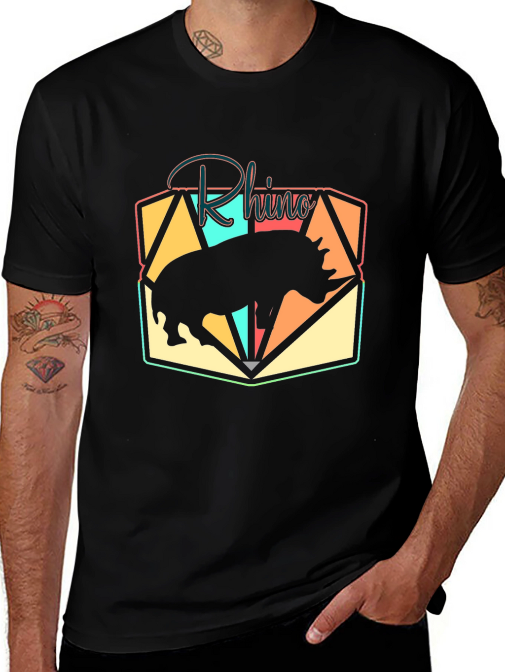 Rhino Graphic Tee - Stylish Animal Print T-Shirt
