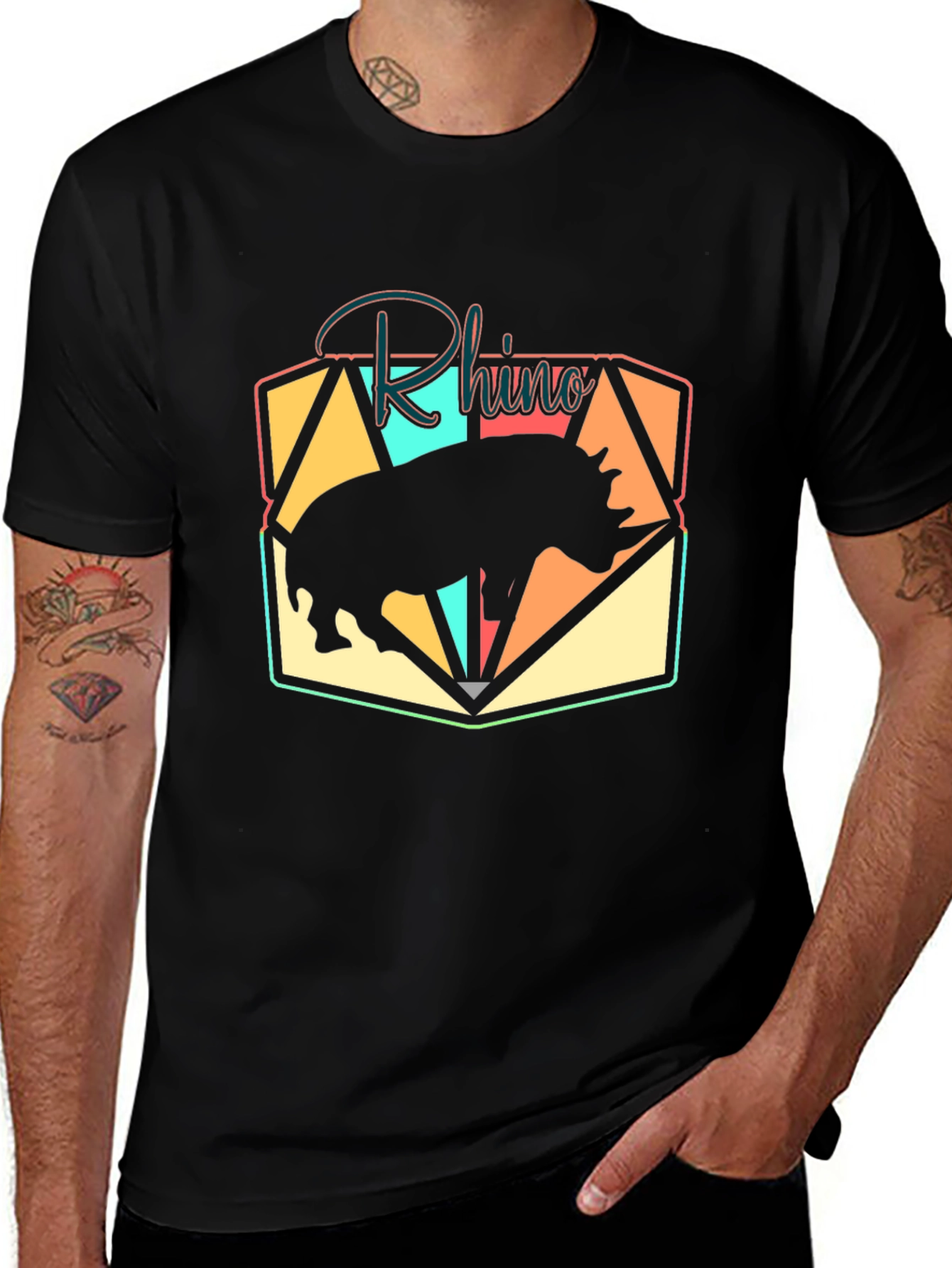 Rhino Graphic Tee - Stylish Animal Print T-Shirt