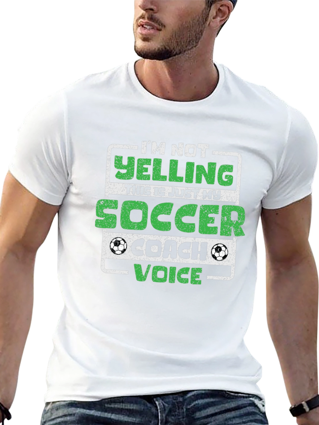 Soccer Coach T-Shirt - Im Not Yelling!
