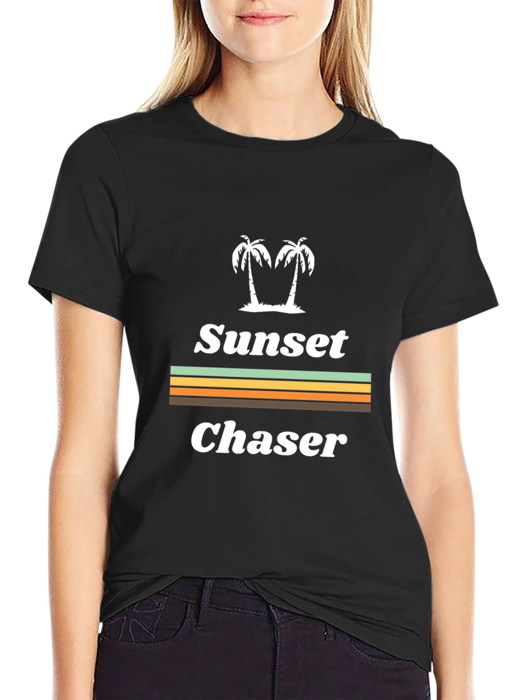 Sunset Chaser Graphic T-Shirt - Tropical Palm Tree Design