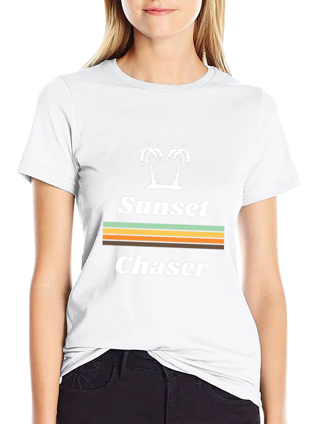 Sunset Chaser Graphic T-Shirt - Tropical Palm Tree Design