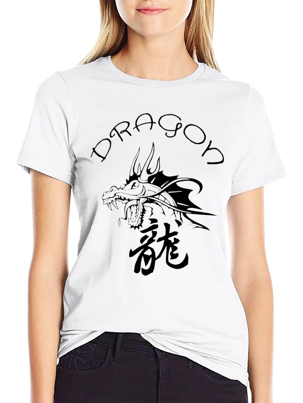 Dragon Graphic T-Shirt - Black Crew Neck Tee