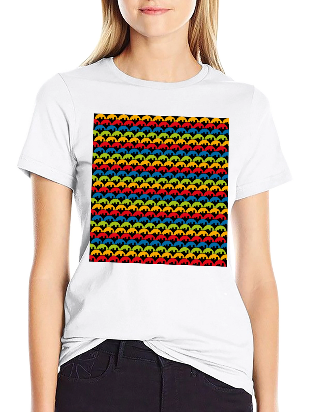 Patterned Mens Tee - Vibrant Circles Design