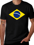 Brazil Flag Graphic Black T-Shirt