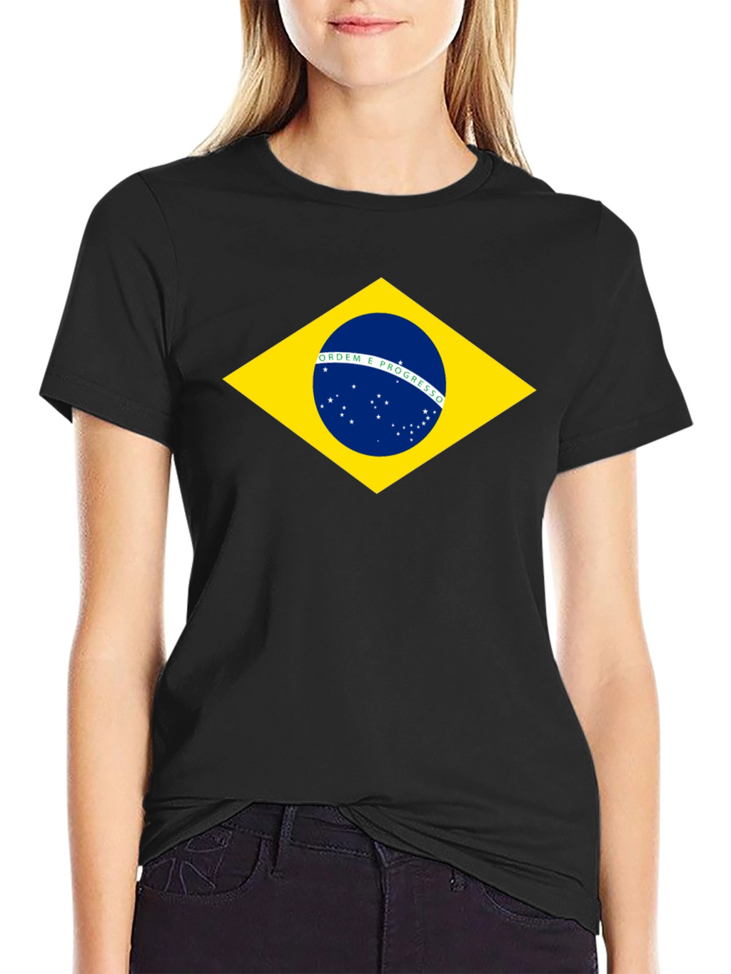 Brazil Flag Graphic Black T-Shirt