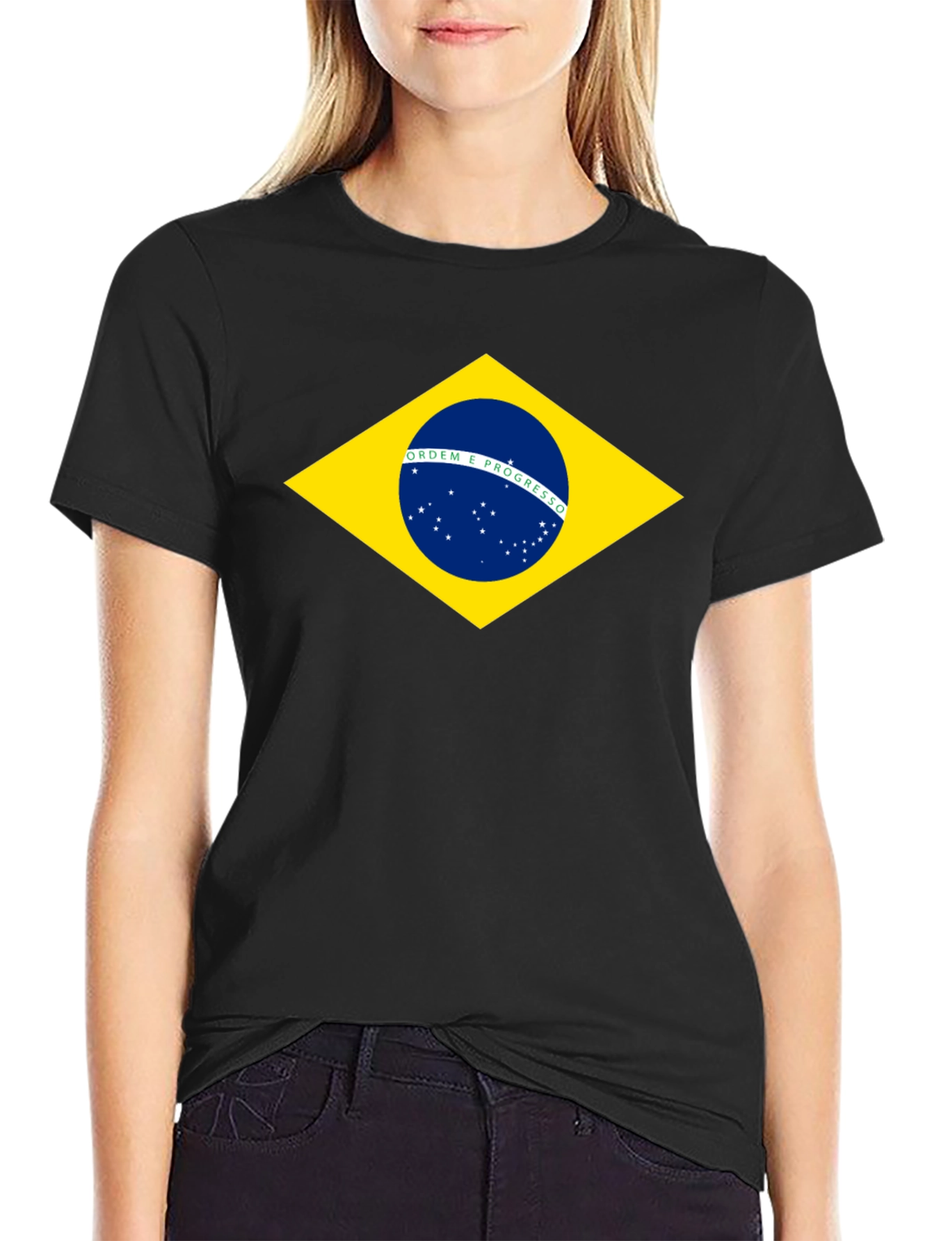 Brazil Flag Graphic Black T-Shirt