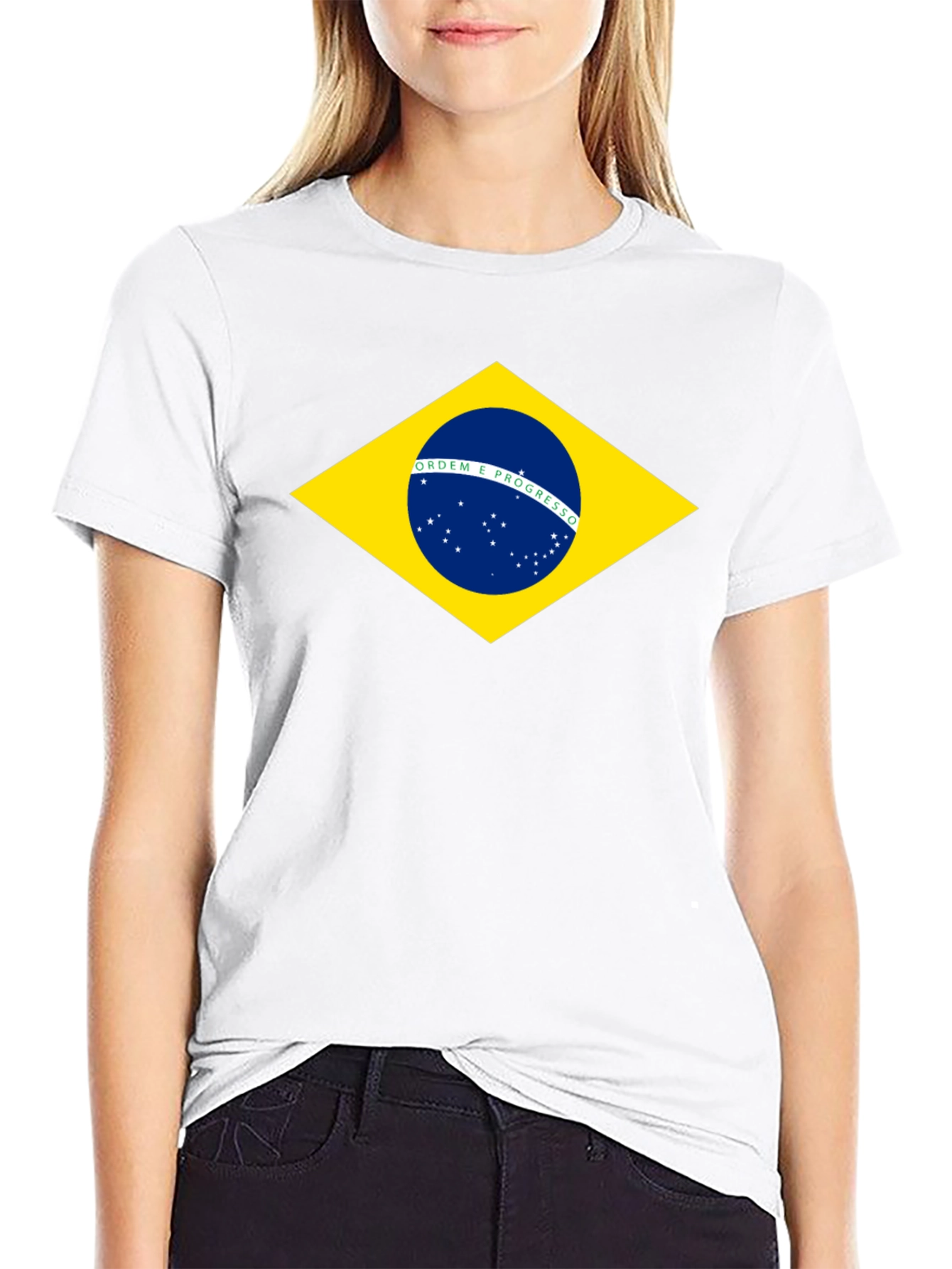 Brazil Flag Graphic Black T-Shirt