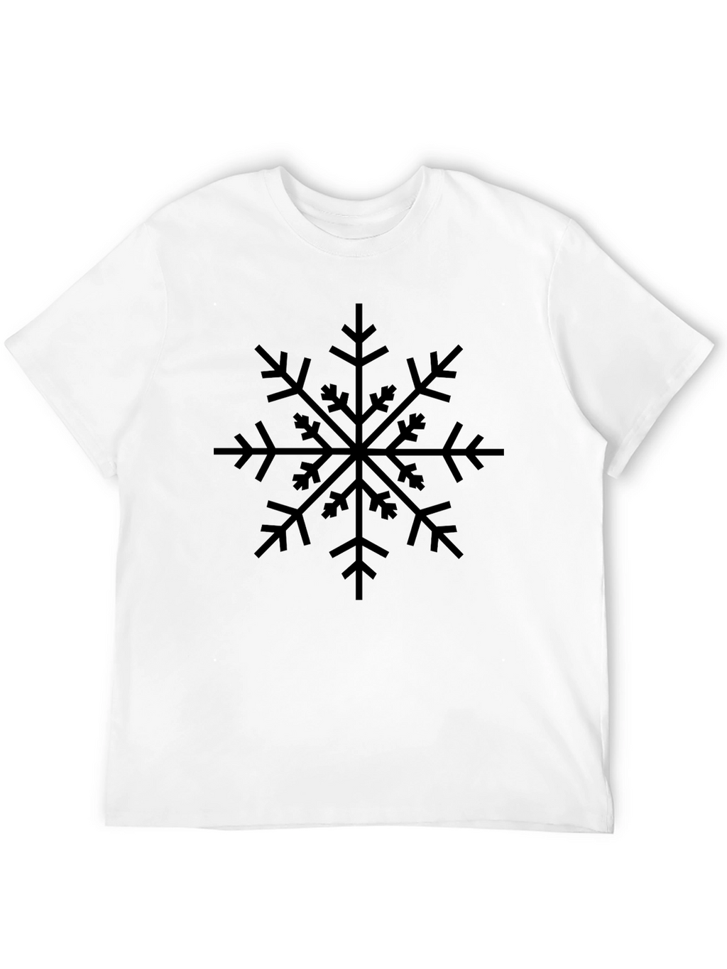 Black Snowflake Graphic Tee - Mens Casual Shirt