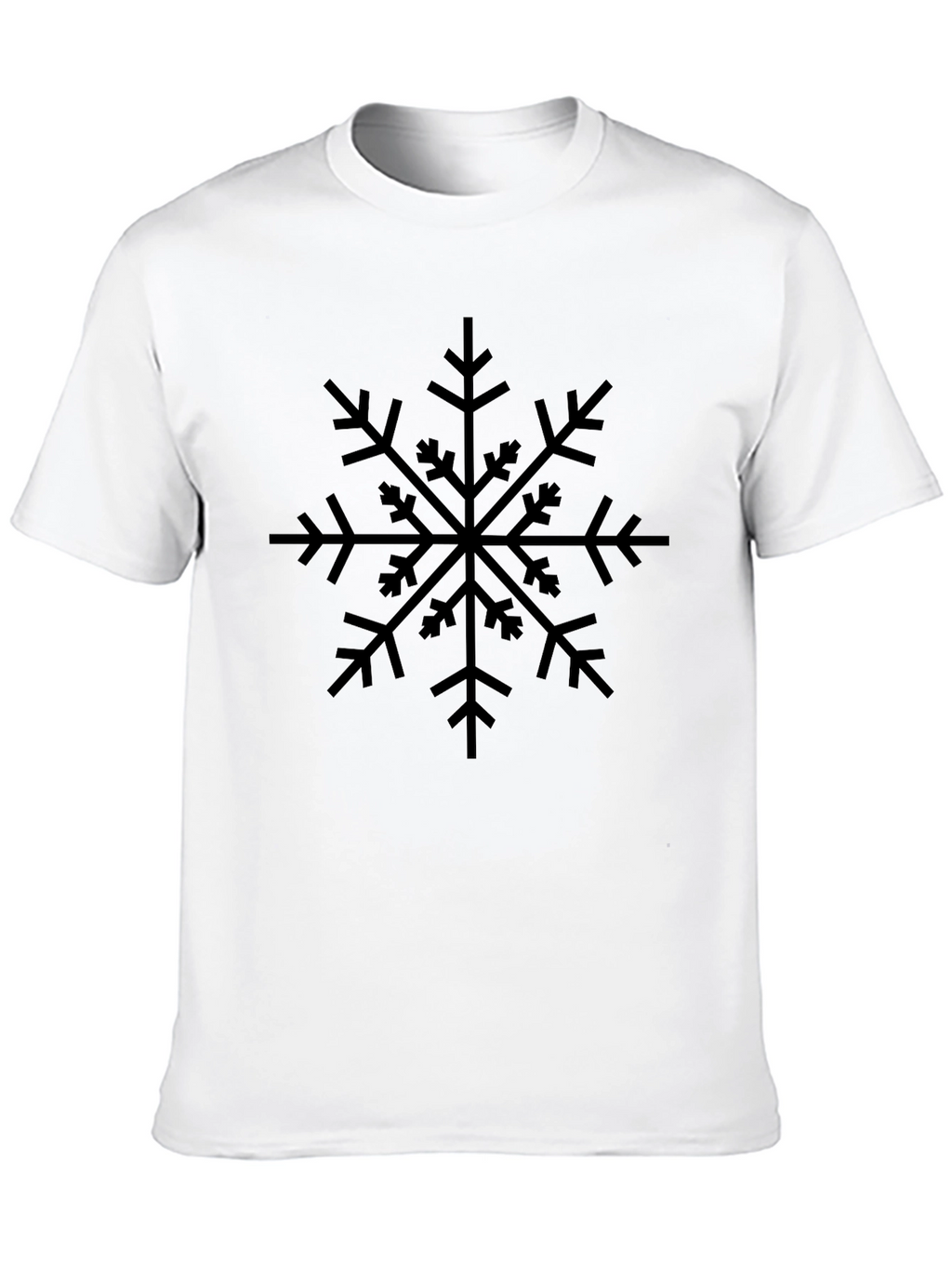 Black Snowflake Graphic Tee - Mens Casual Shirt