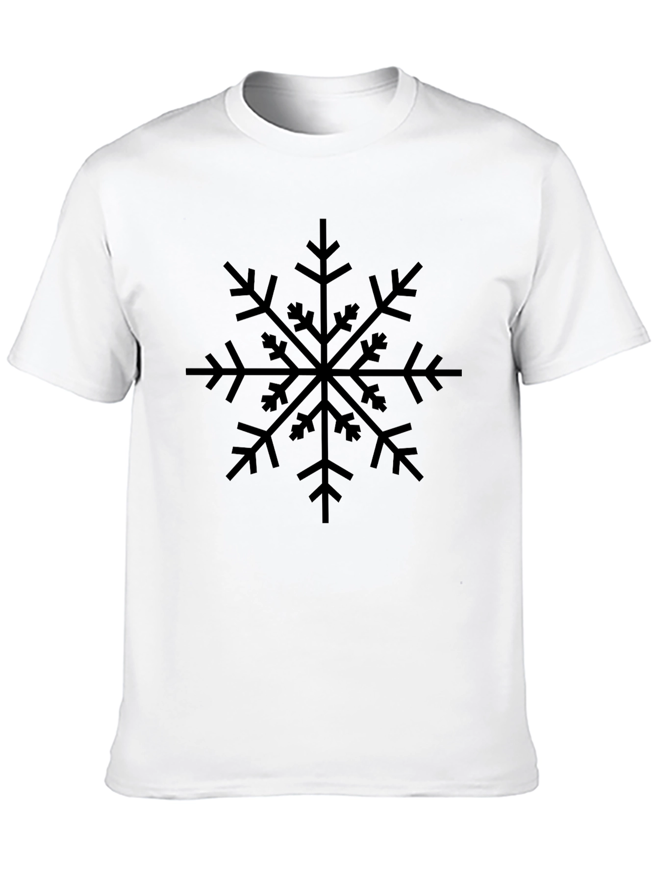 Black Snowflake Graphic Tee - Mens Casual Shirt