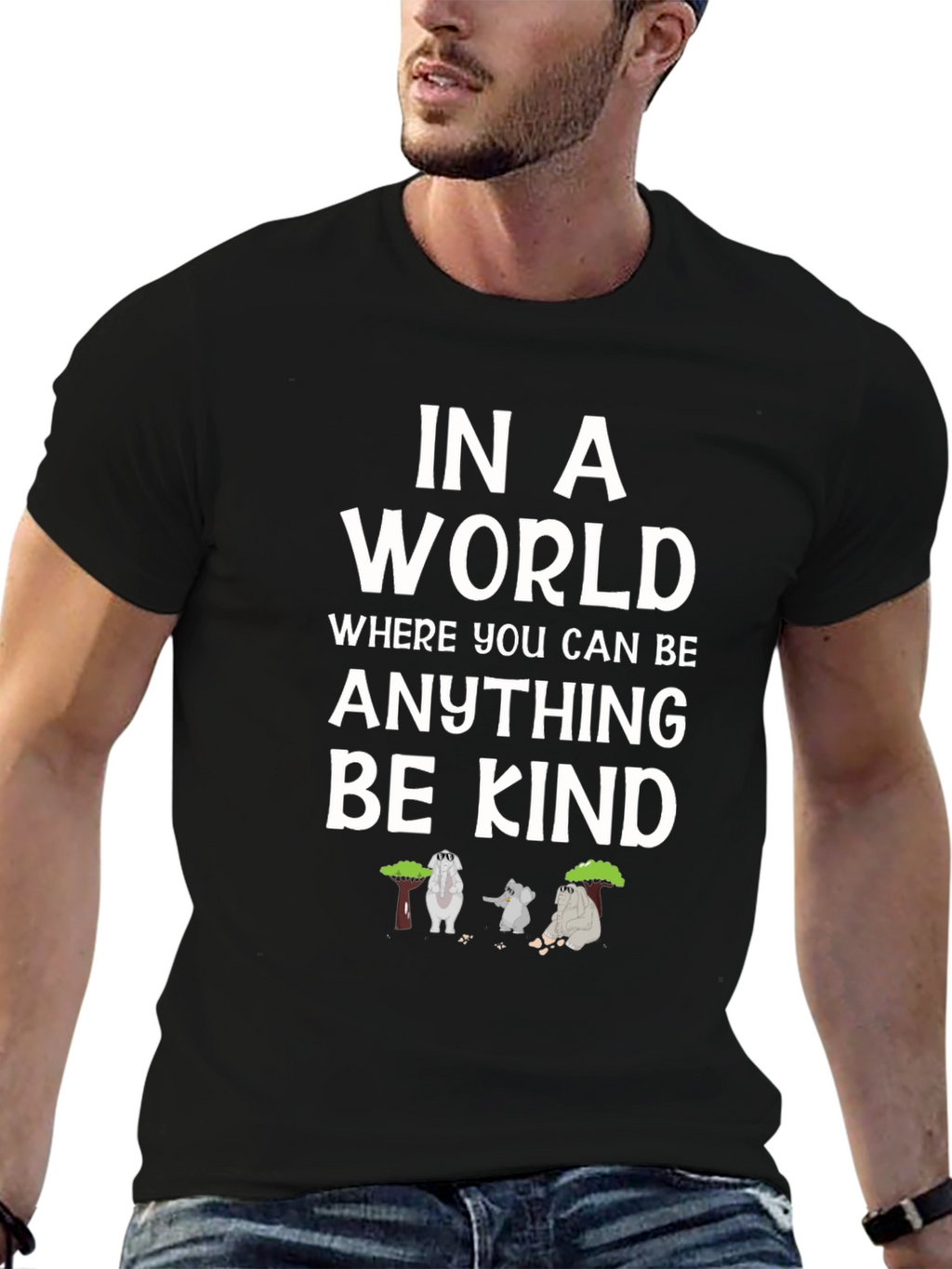 Be Kind T-Shirt - Graphic Tee with Elephants