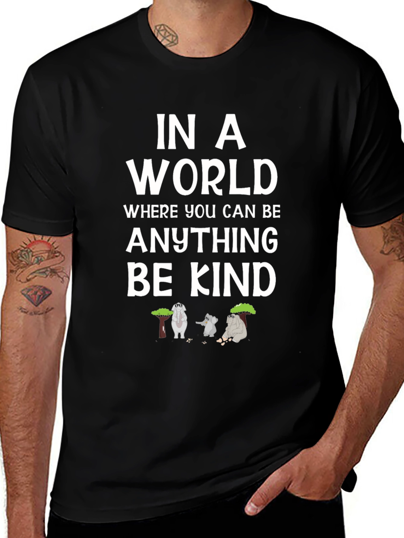 Be Kind T-Shirt - Graphic Tee with Elephants