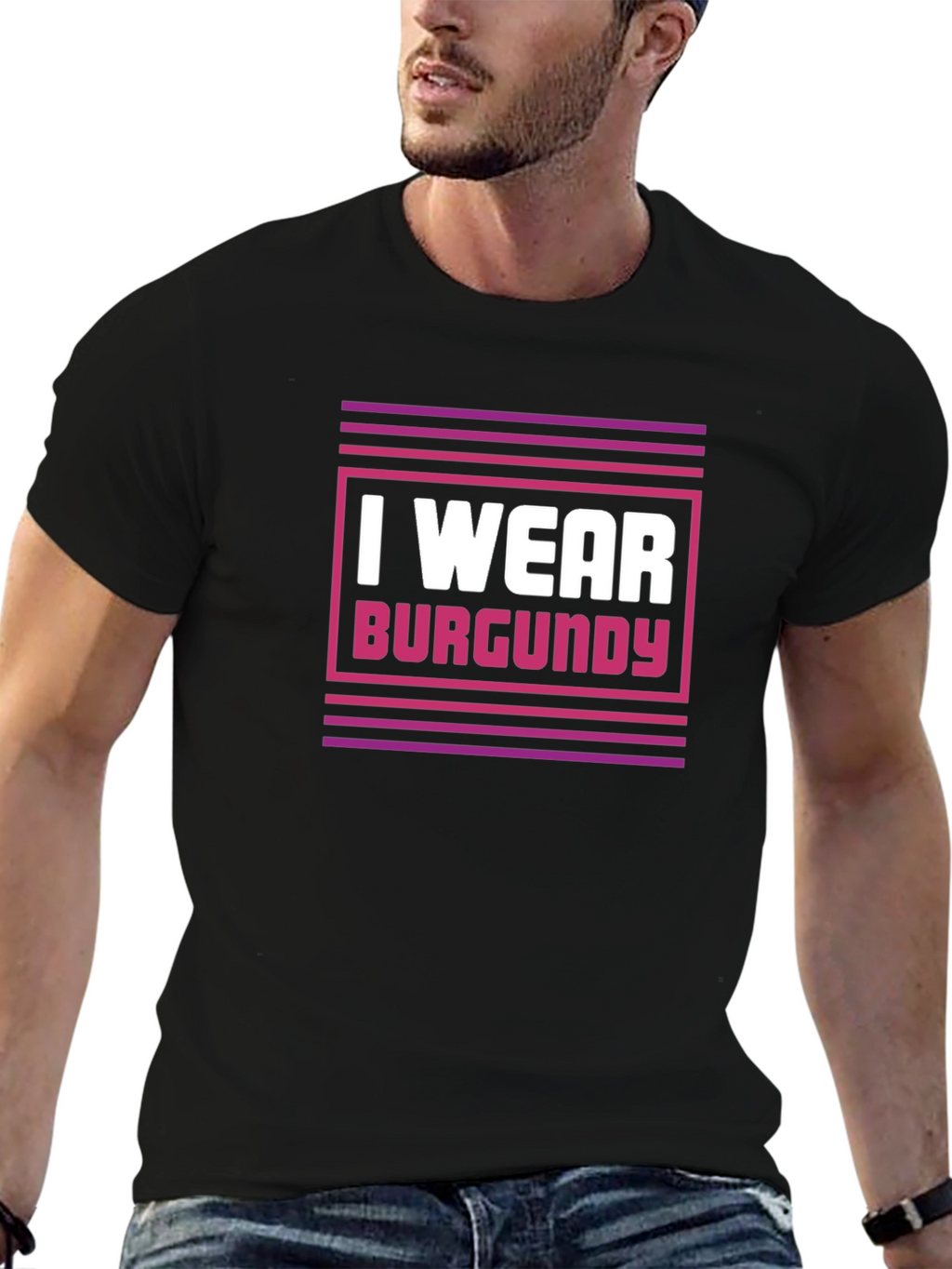 I Wear Burgundy Graphic Tee - Stylish Statement Shirt