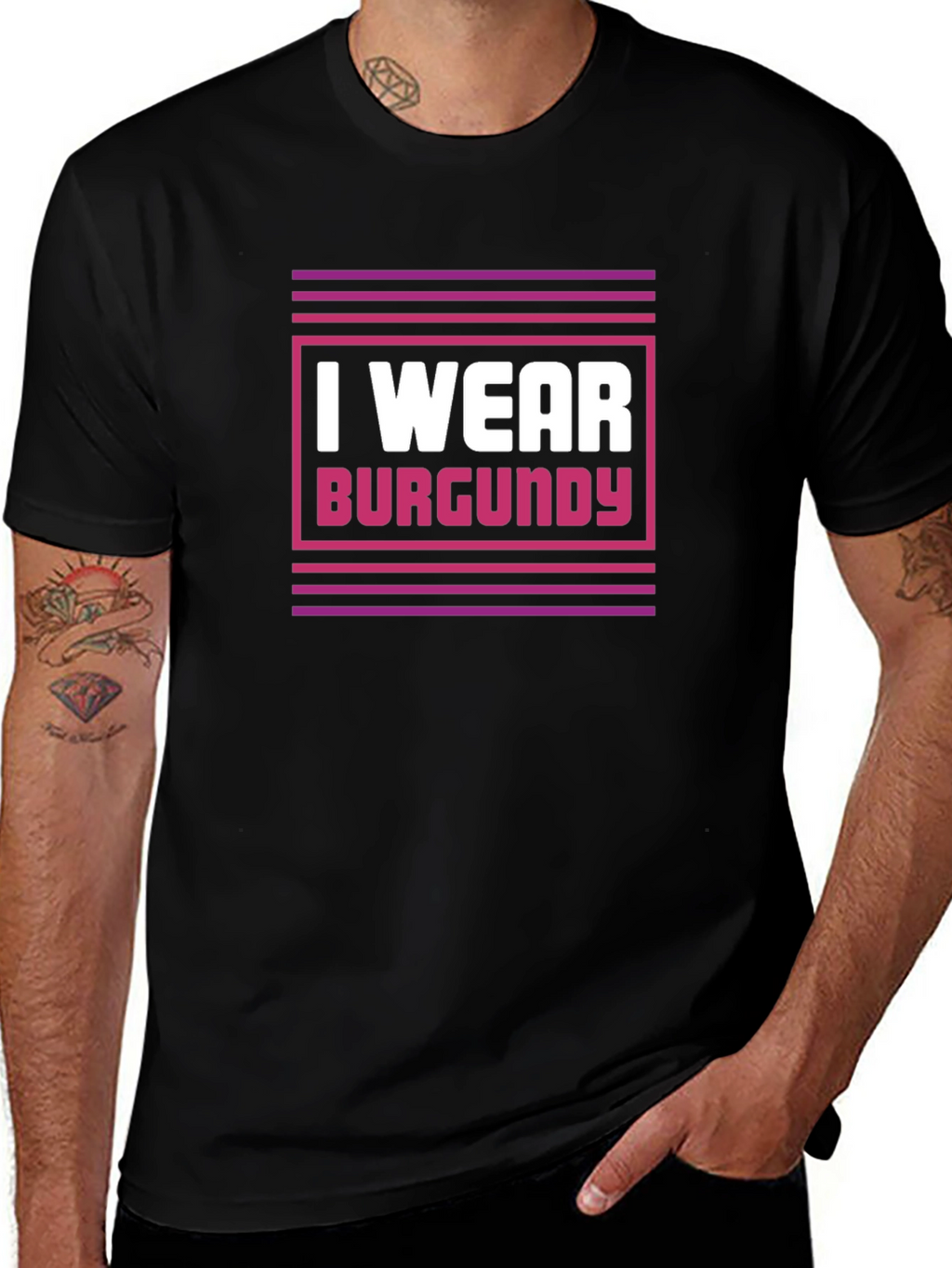 I Wear Burgundy Graphic Tee - Stylish Statement Shirt