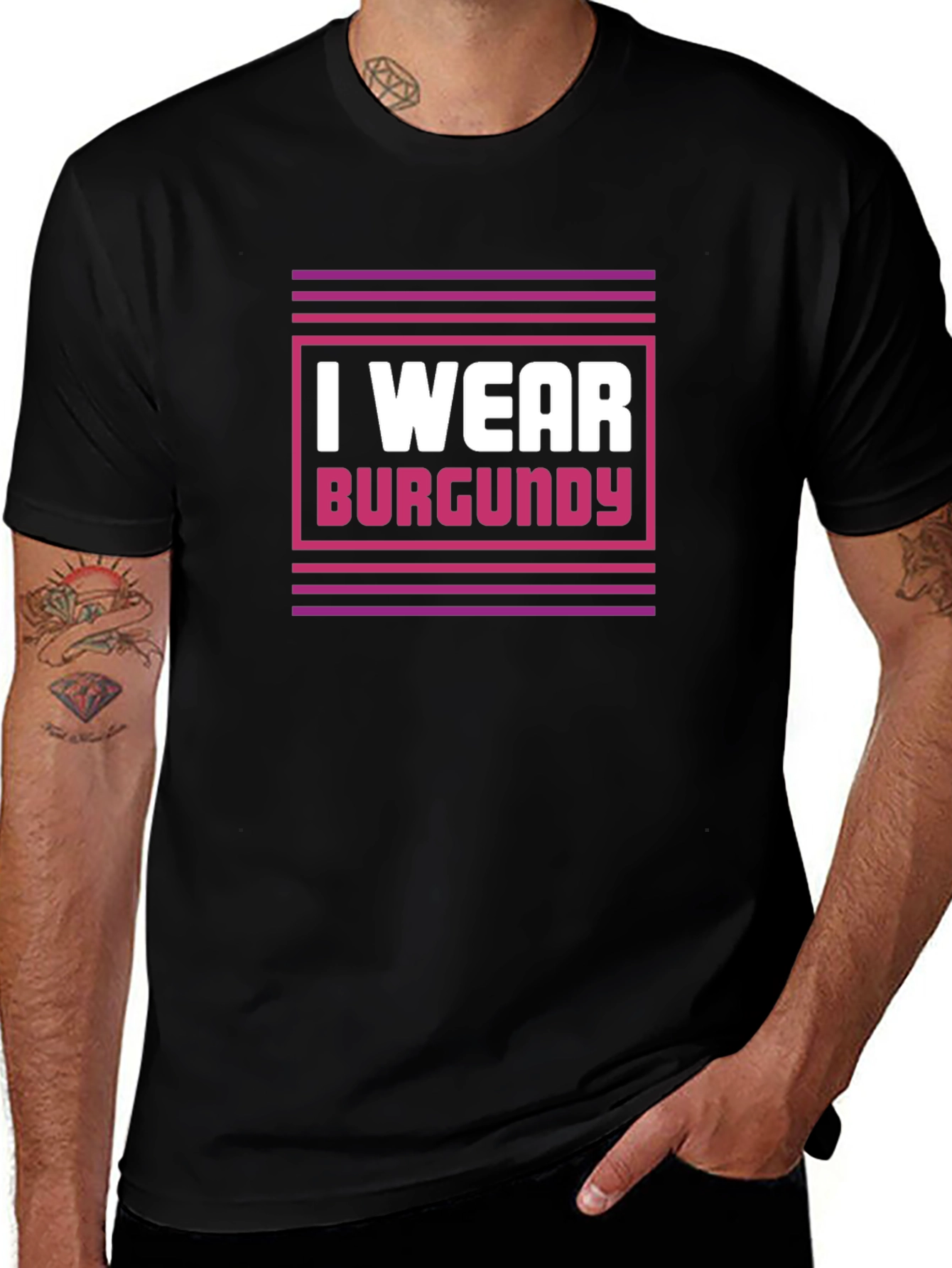 I Wear Burgundy Graphic Tee - Stylish Statement Shirt