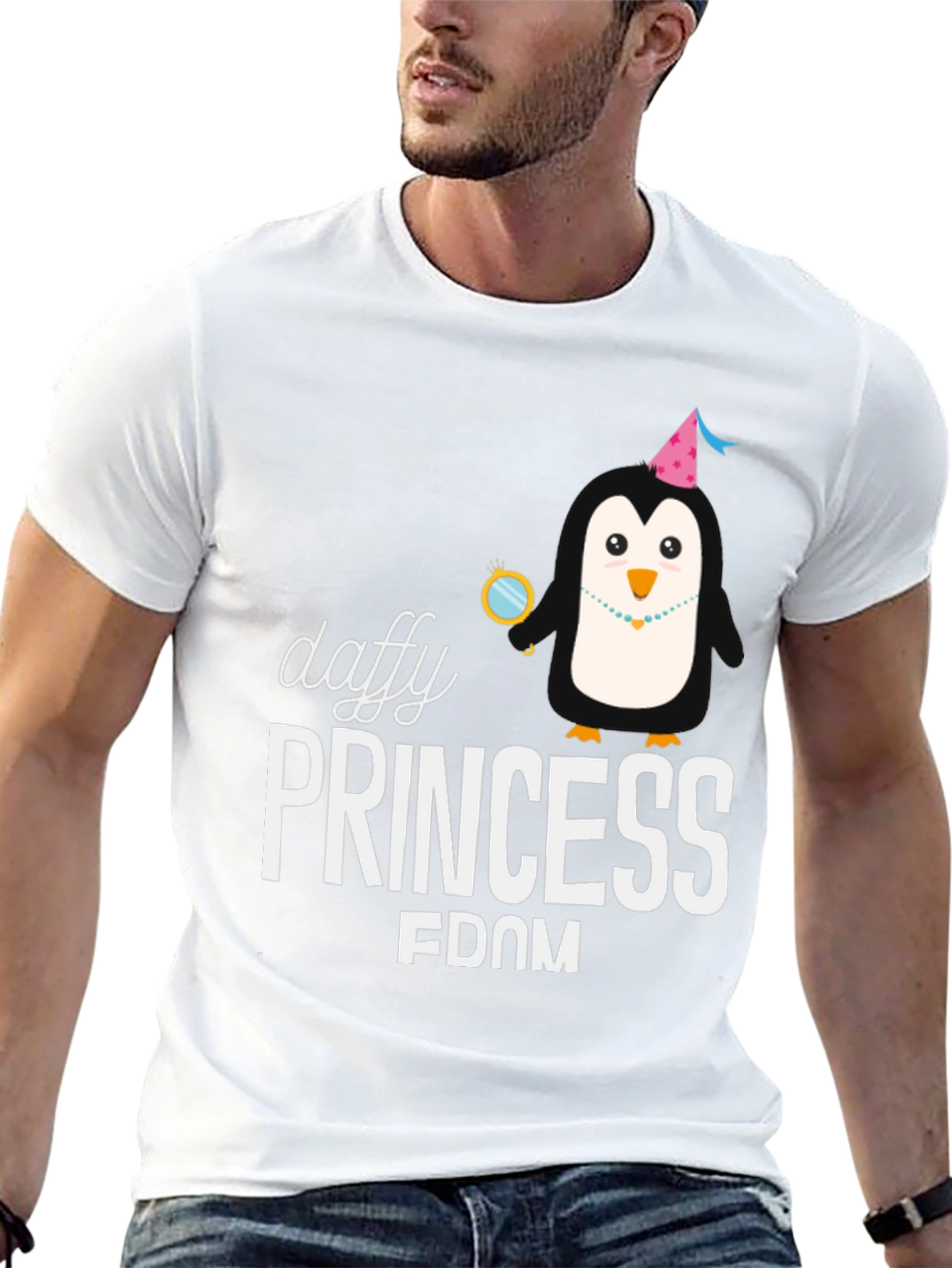 Daffy Princess Penguin Black T-Shirt