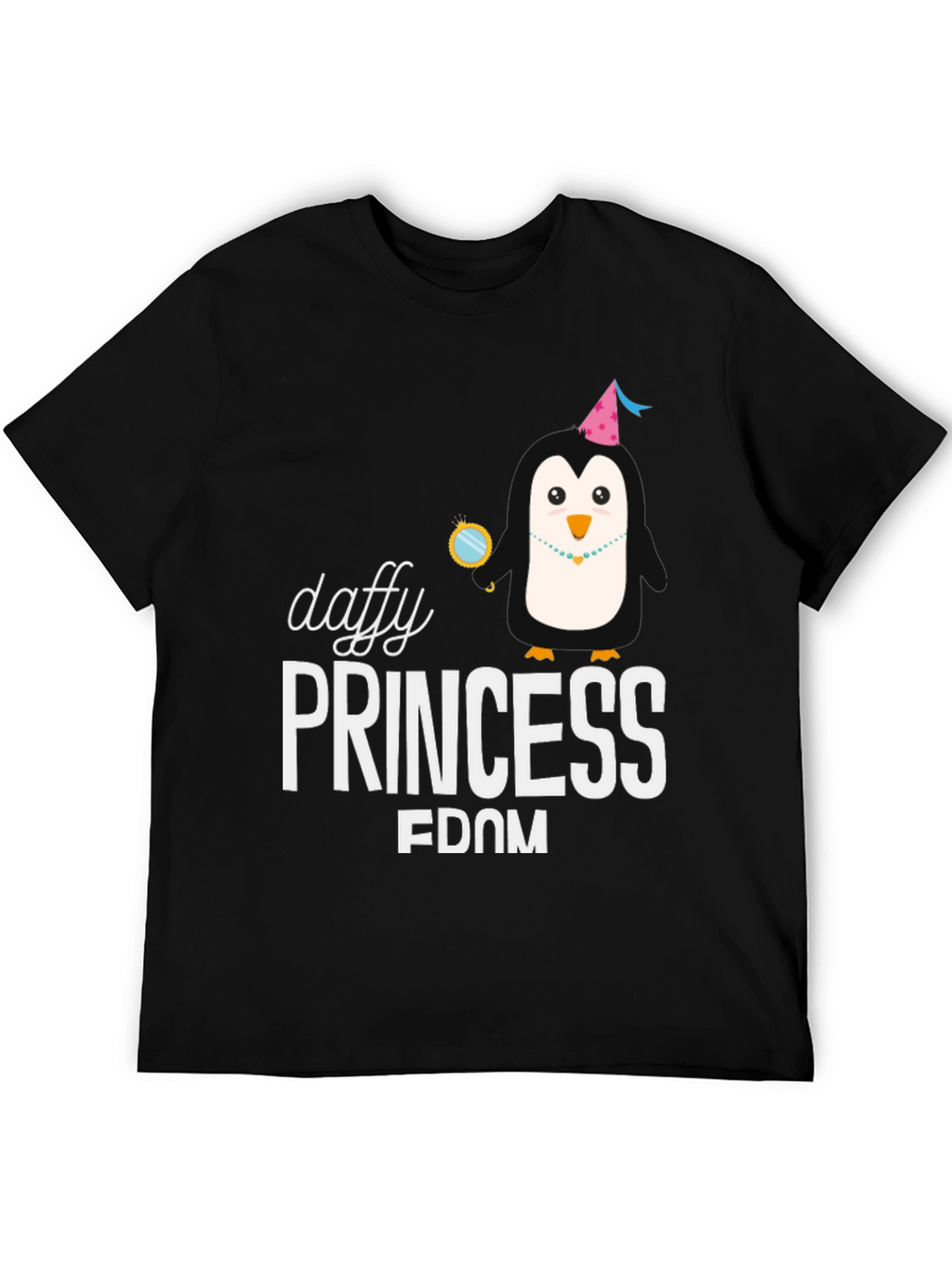 Daffy Princess Penguin Black T-Shirt