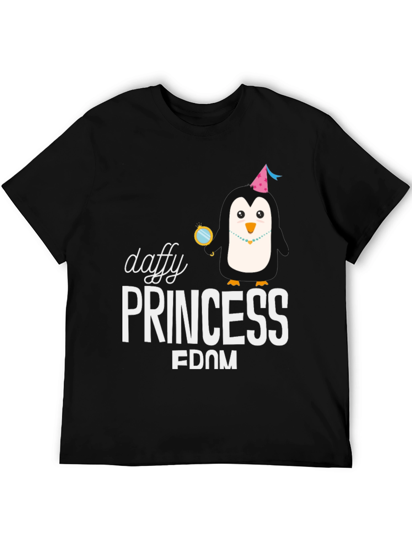 Daffy Princess Penguin Black T-Shirt