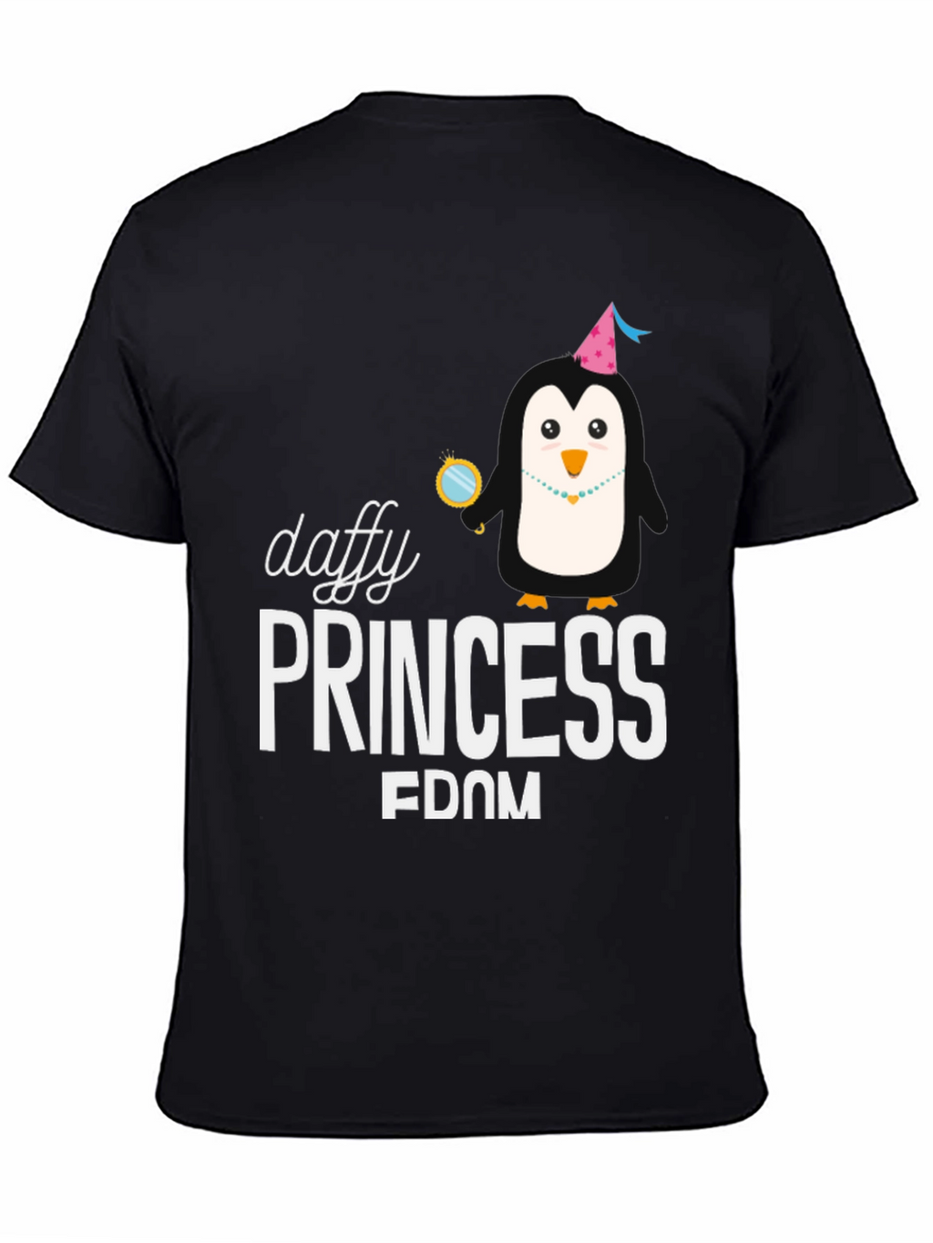 Daffy Princess Penguin Black T-Shirt