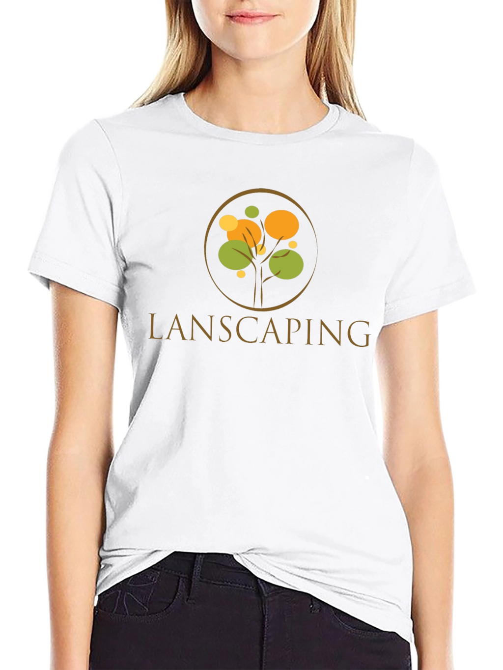 Lanscaping Tree Logo Black T-Shirt