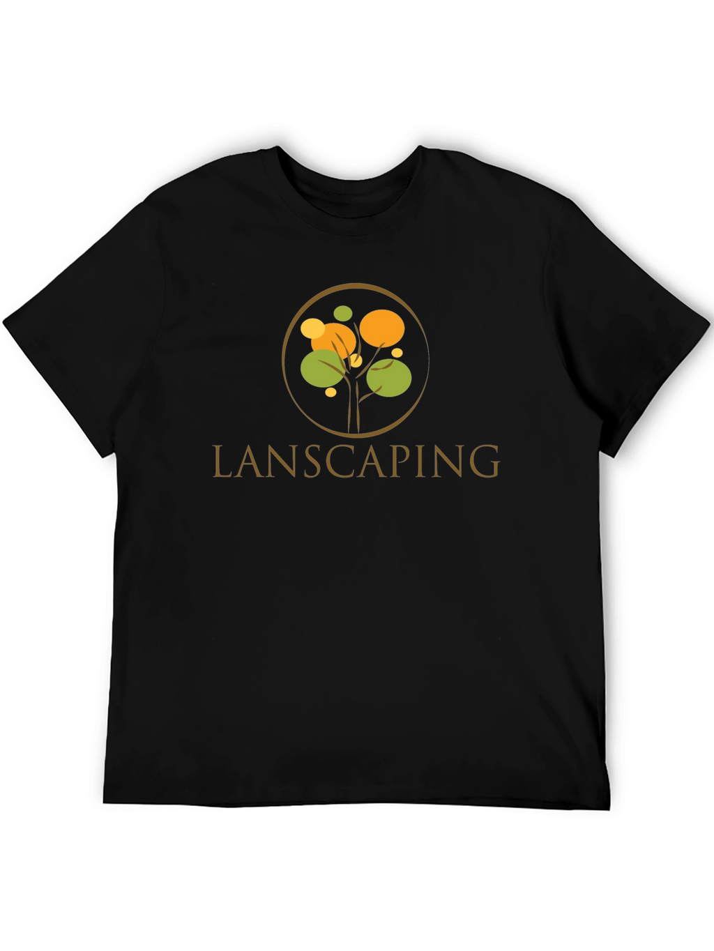 Lanscaping Tree Logo Black T-Shirt