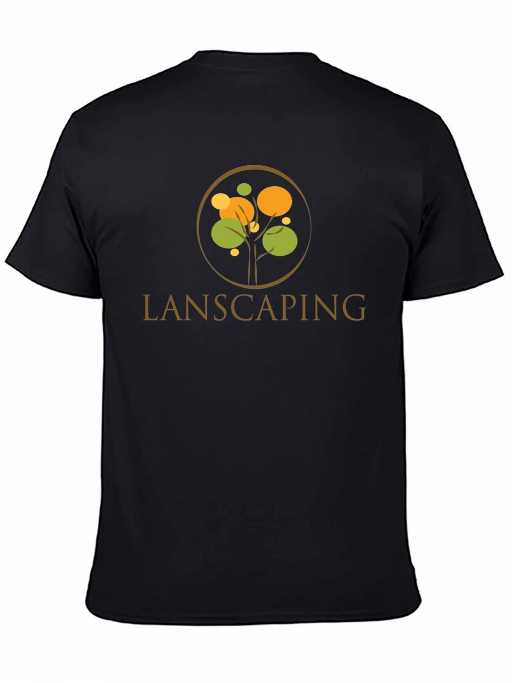 Lanscaping Tree Logo Black T-Shirt