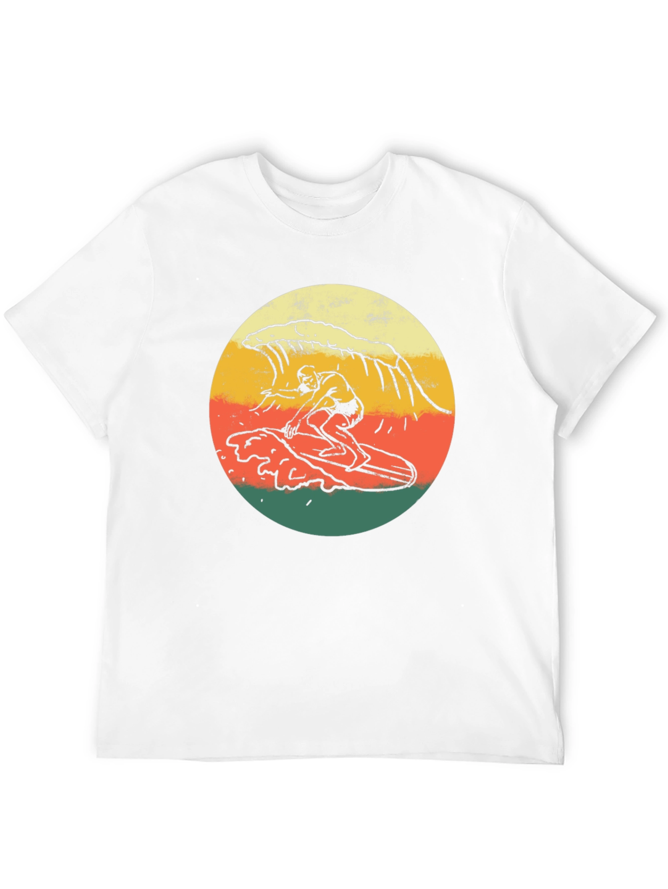 Retro Surfer Graphic Tee - Black Cotton T-Shirt